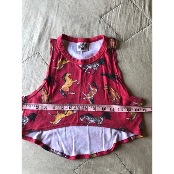VINTAGE : 80’s Horse cropped high low tank top XS - Picture 5 of 5